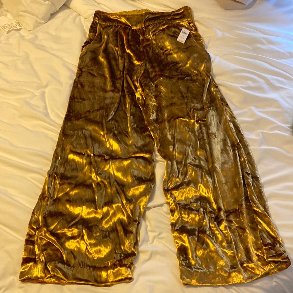 Maeve Anastasia Wide Leg Pant in gold Sz: M